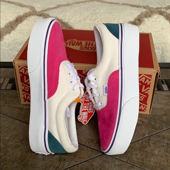 VANS ERA PLATFORM MINI CORD MULTI/TRUE WHITE men’s - Picture 11 of 16